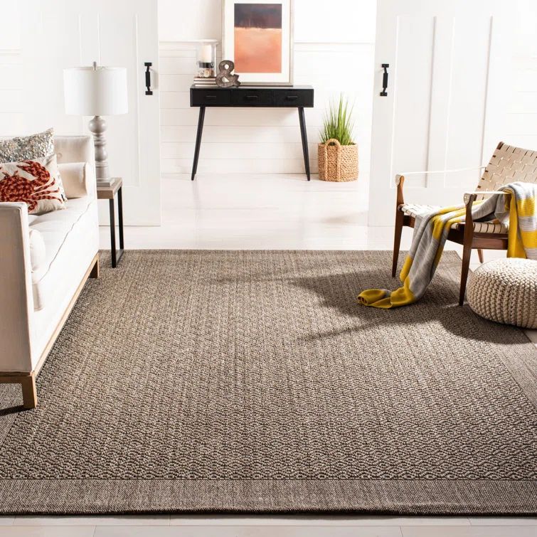 Silver Geometric Hand-Knotted Sisal 4' x 6' Area Rug