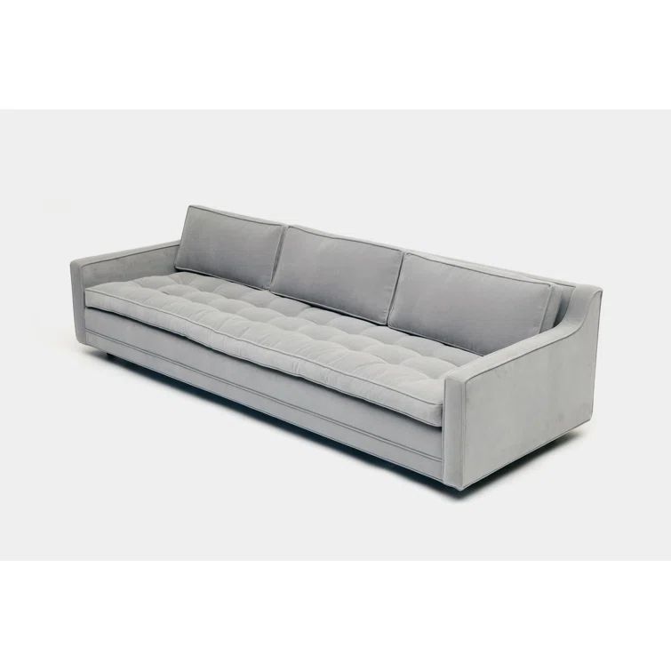 Fog Aged Velvet Three Seater Sleeper Sofa with Track Arms