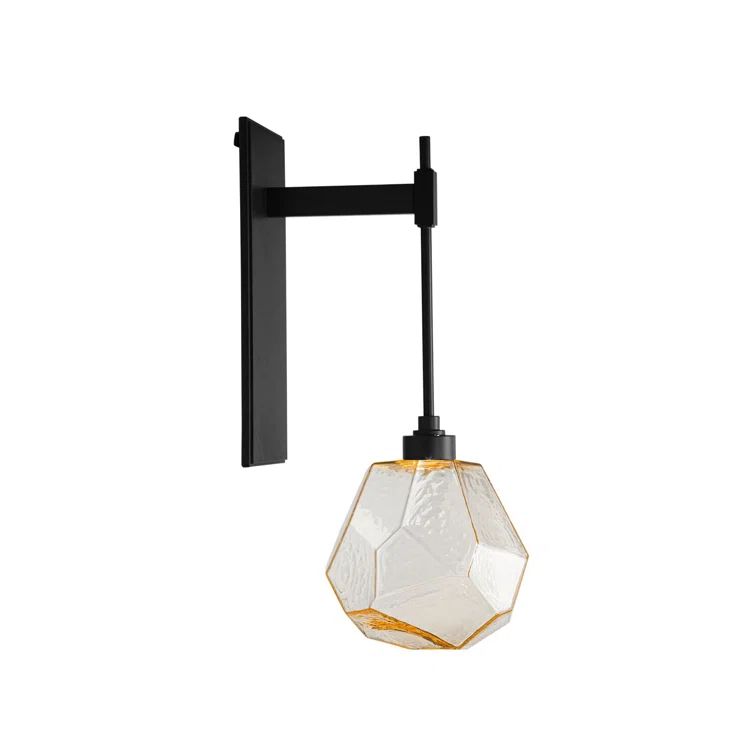 Gem Tempo 17.9" Matte Black & Bronze Dimmable LED Wall Sconce