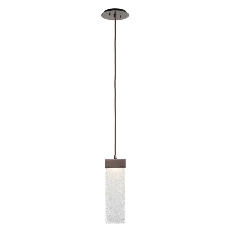 Bronze Glass Mini Drum Indoor/Outdoor LED Pendant Light
