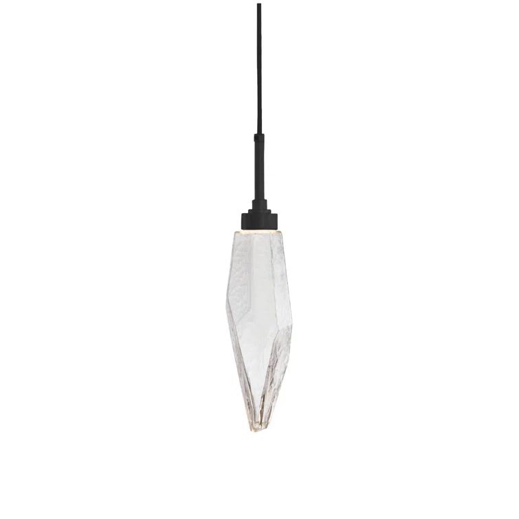 Hammerton Studio Rock Crystal Mini LED Pendant in Matte Black