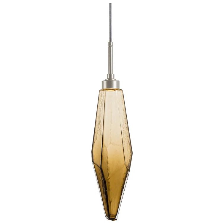 Crystal Glass LED Pendant with Silver Finish