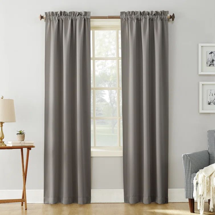 Gray Thermal Blackout Rod Pocket Curtain Panel
