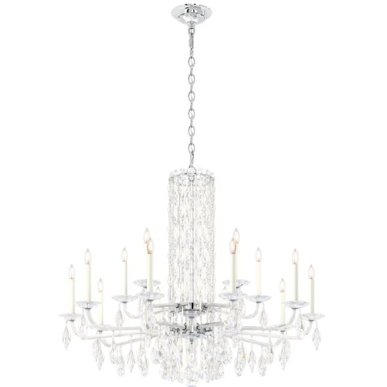 Sarella Classic White 15-Light Chandelier with Clear Heritage Crystals