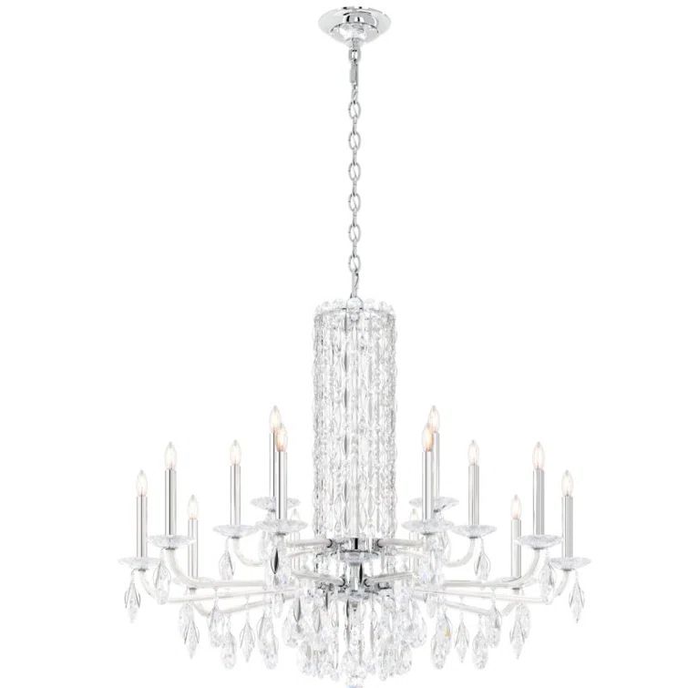 Sarella 15-Light Stainless Steel Heritage Crystal Chandelier