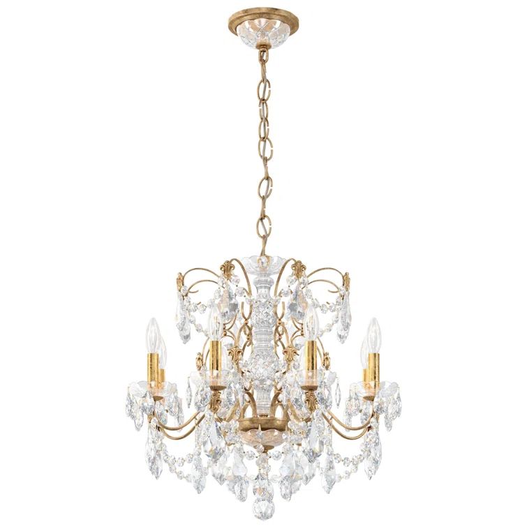 Century Wet Black 24" Crystal Candle Chandelier