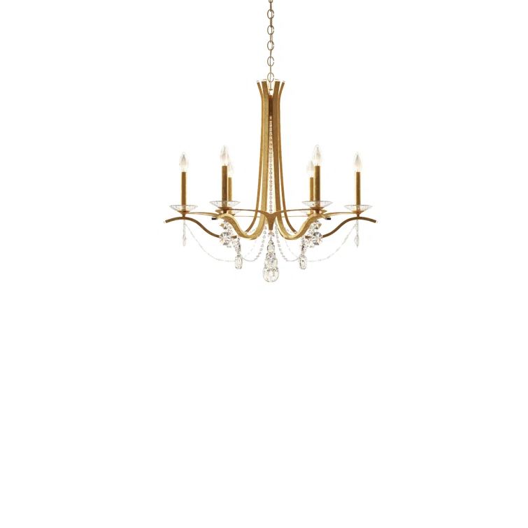 Etruscan Gold and Crystal 6-Light Chandelier