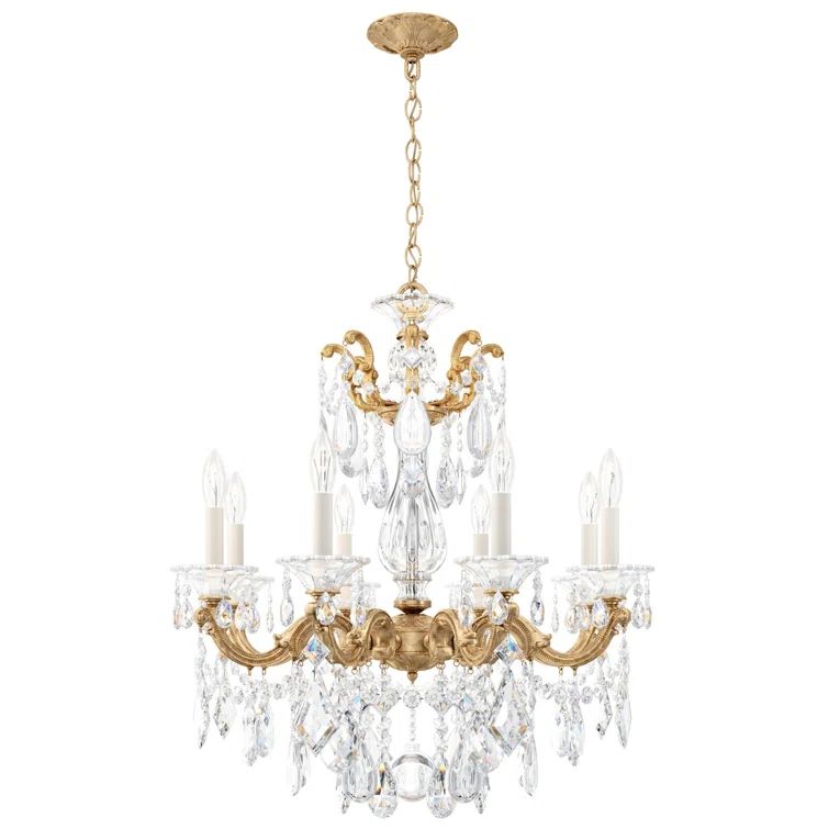 La Scala French Gold 8-Light Traditional Crystal Chandelier