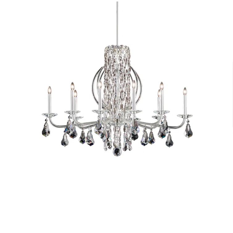 Sarella Stainless Steel 10-Light Empire Chandelier with Clear Heritage Crystals