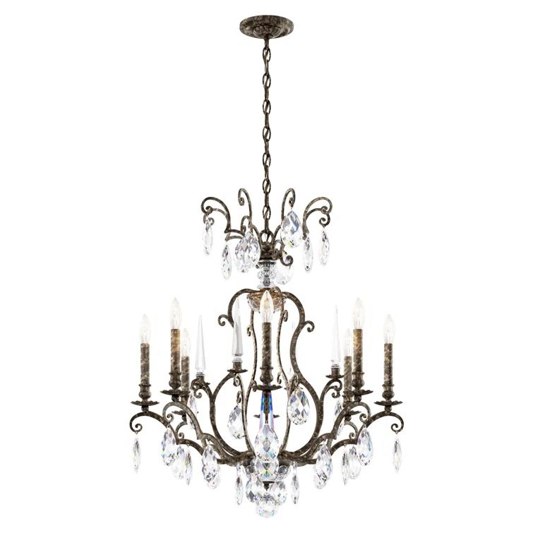 Heirloom Bronze 8-Light Crystal Candle Chandelier