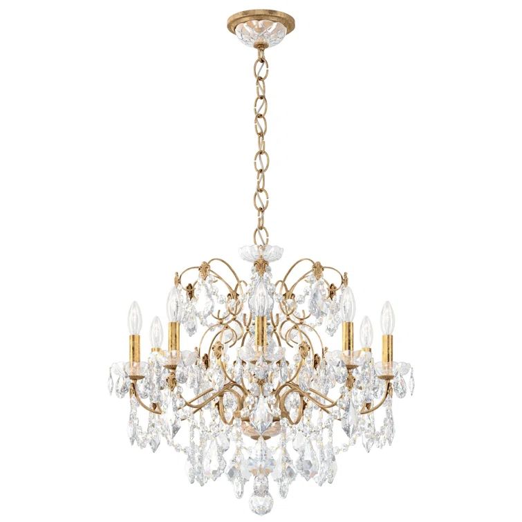 French Gold 9-Light Crystal Chandelier with Clear Heritage Crystals