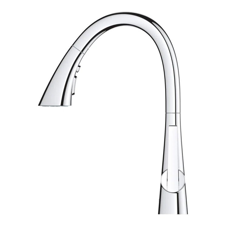 Chrome Single-Handle Pull-Down Kitchen Faucet with Triple Spray