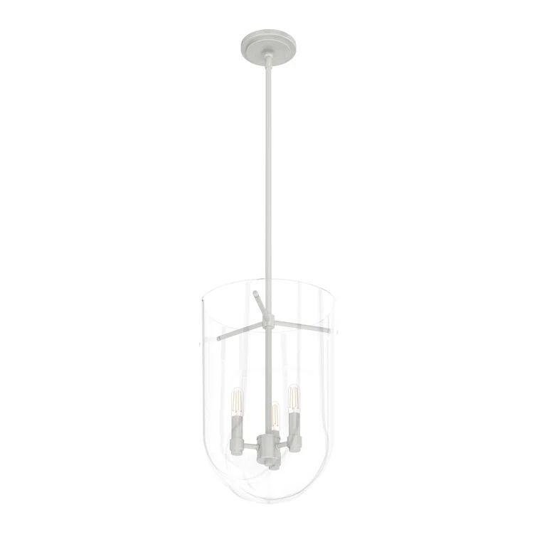 Sacha Brushed Nickel 16" Modern LED Pendant Light with Clear Glass