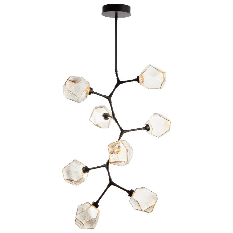 Modern Vine Bronze Drum LED Chandelier with Hand-Polished Steel