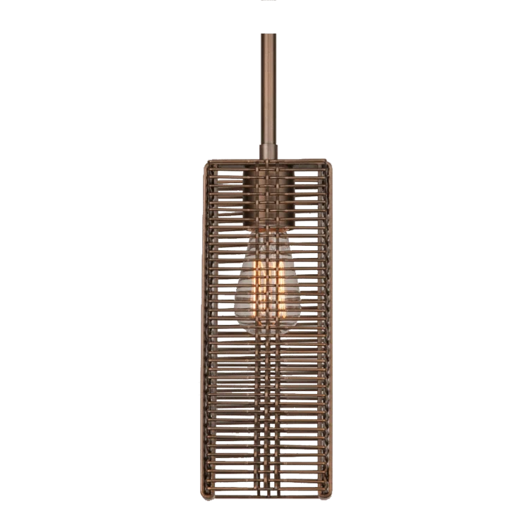 Downtown Mesh Drum Pendant Light in Flat Bronze with LED