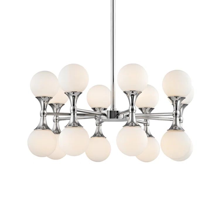 Astoria Polished Chrome 27" Contemporary Crystal Globe Chandelier