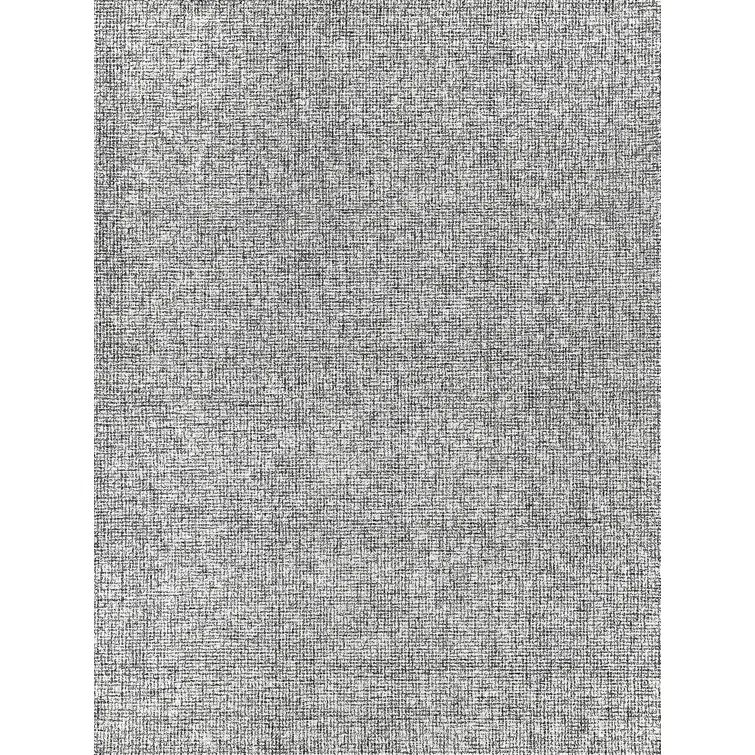 Handmade Black Wool Geometric 6' x 9' Tufted Rug