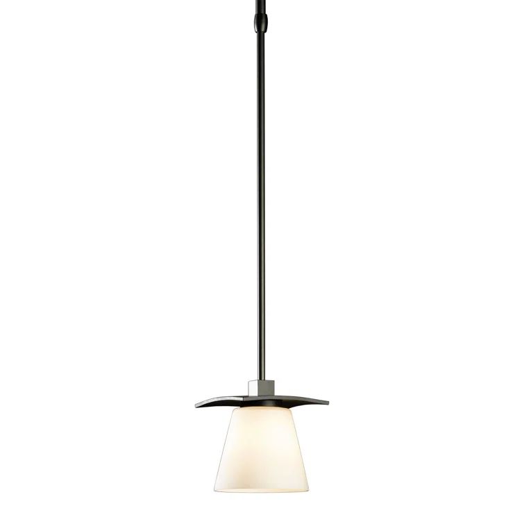 Opal Glass Black Mini Pendant Light with Energy Star