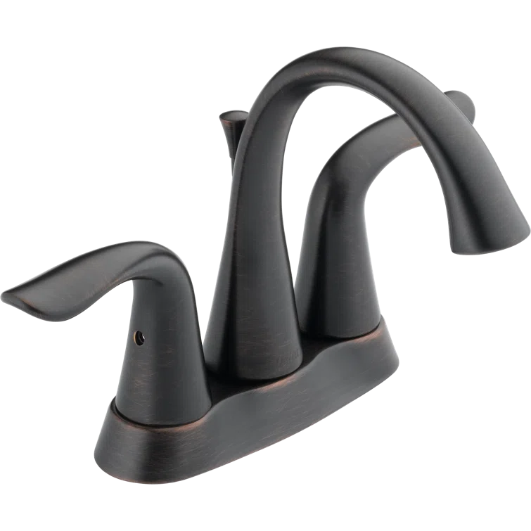 Elegant Contemporary 6" Bronze Centerset Bathroom Faucet with Metal Handles