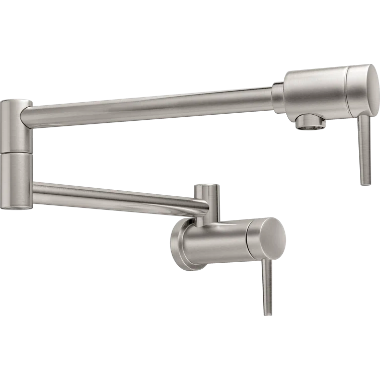 Stainless Steel Wall Mounted Dual Handle Pot Filler Faucet