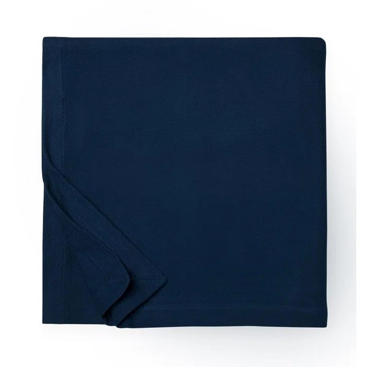 King Navy Cotton Machine Washable Minimalist Blanket