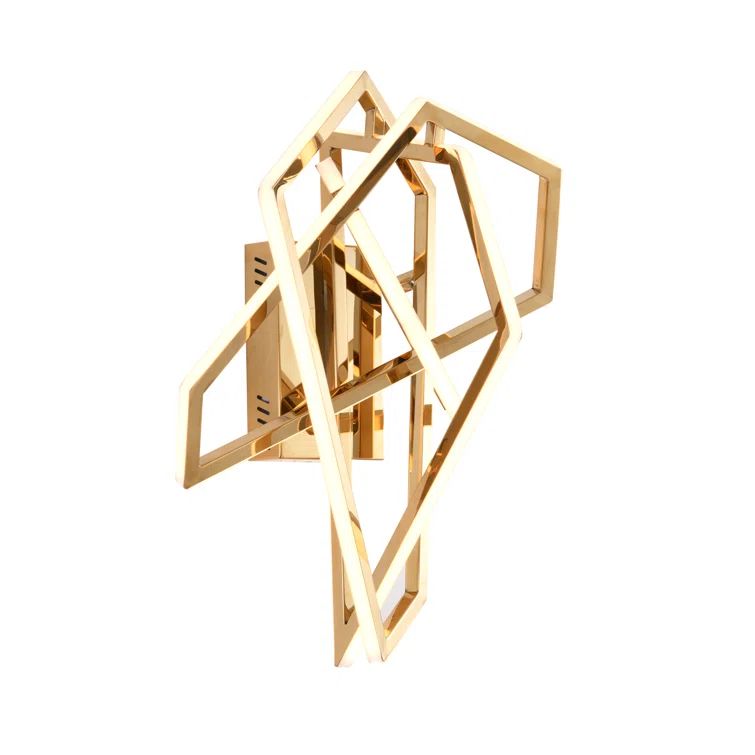Modern Gold and Black LED Wall Sconce, 19.7" x 25.2"