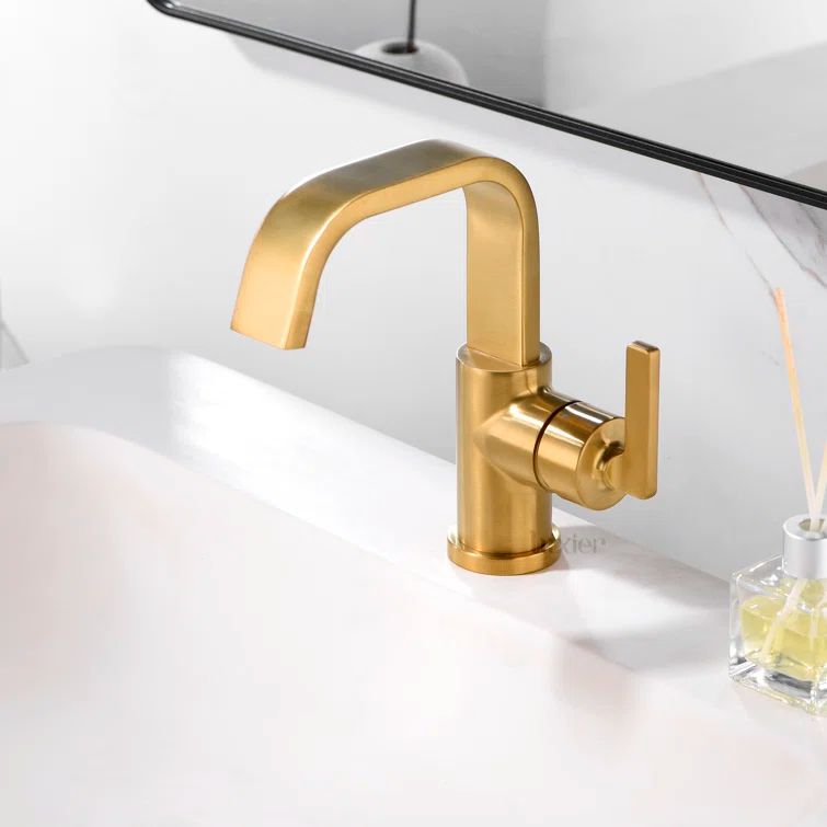 Modern Elegance Brushed Bronze Single-Handle Bathroom Faucet