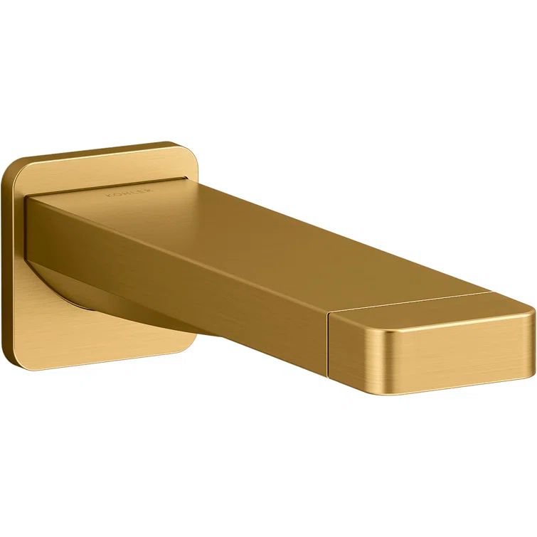 Vibrant Brushed Brass Wall-Mounted Tub Spout with Diverter