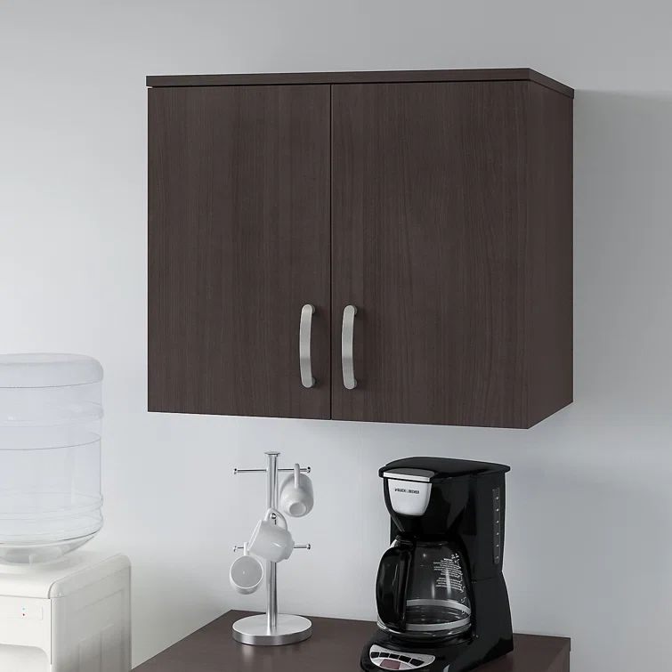 Transitional Storm Gray 28'' Engineered Wood Wall Cabinet