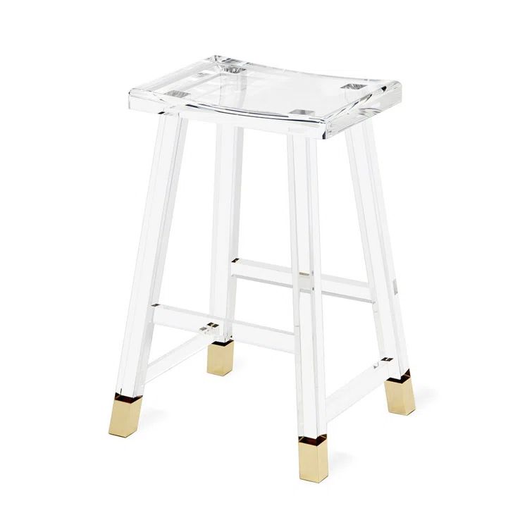 Reva 27" Brass and Acrylic Counter Stool