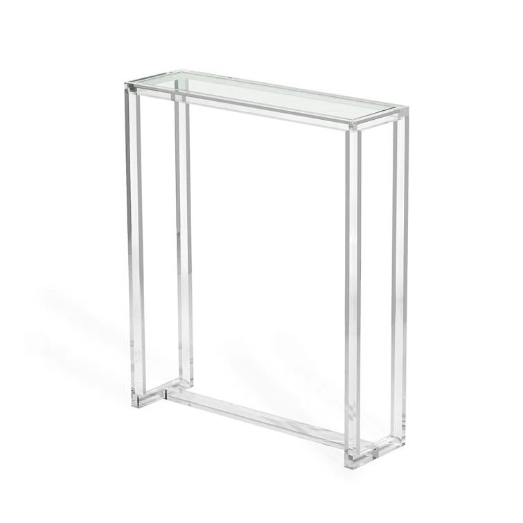 Ava Classic Clear Glass 30'' Petite Console Table