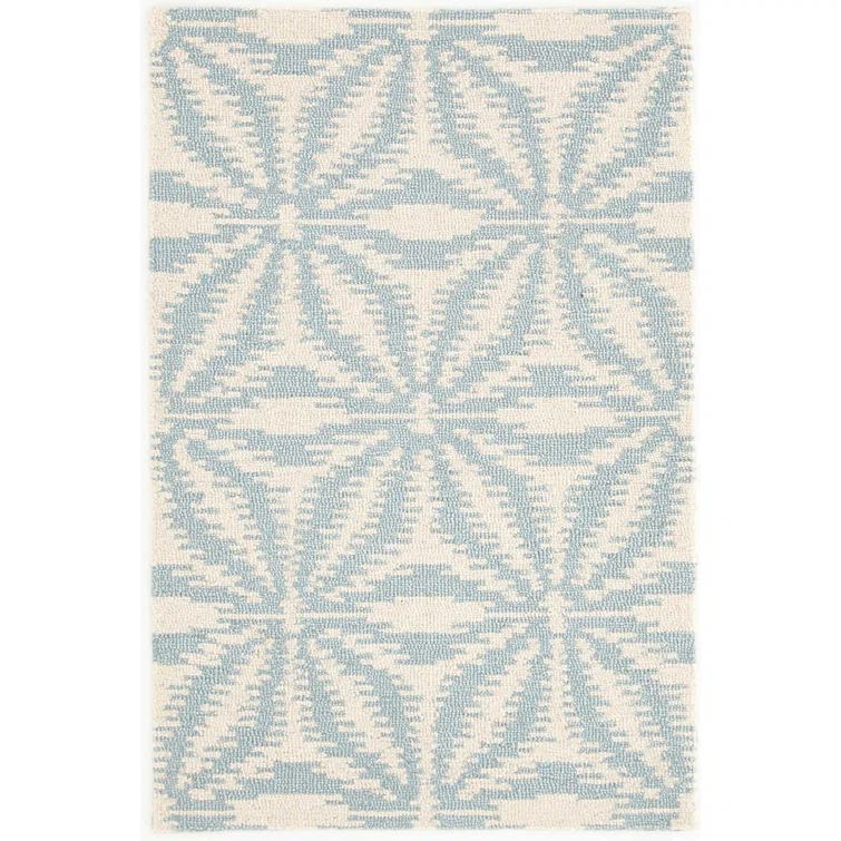 Sky Geometric Handmade Wool Rug - 5' x 8' - Reversible Design