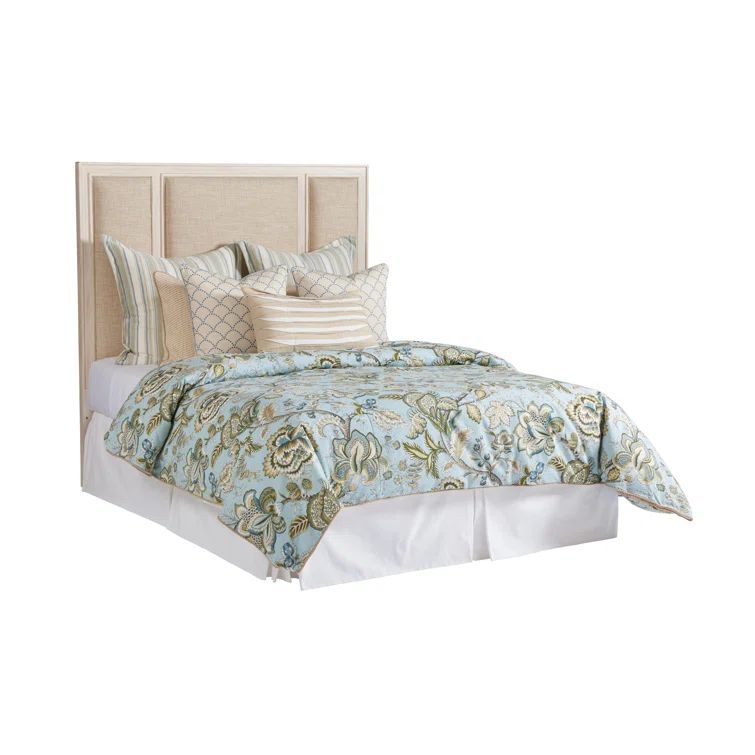 Sailcloth Ivory Upholstered Queen Panel Bed