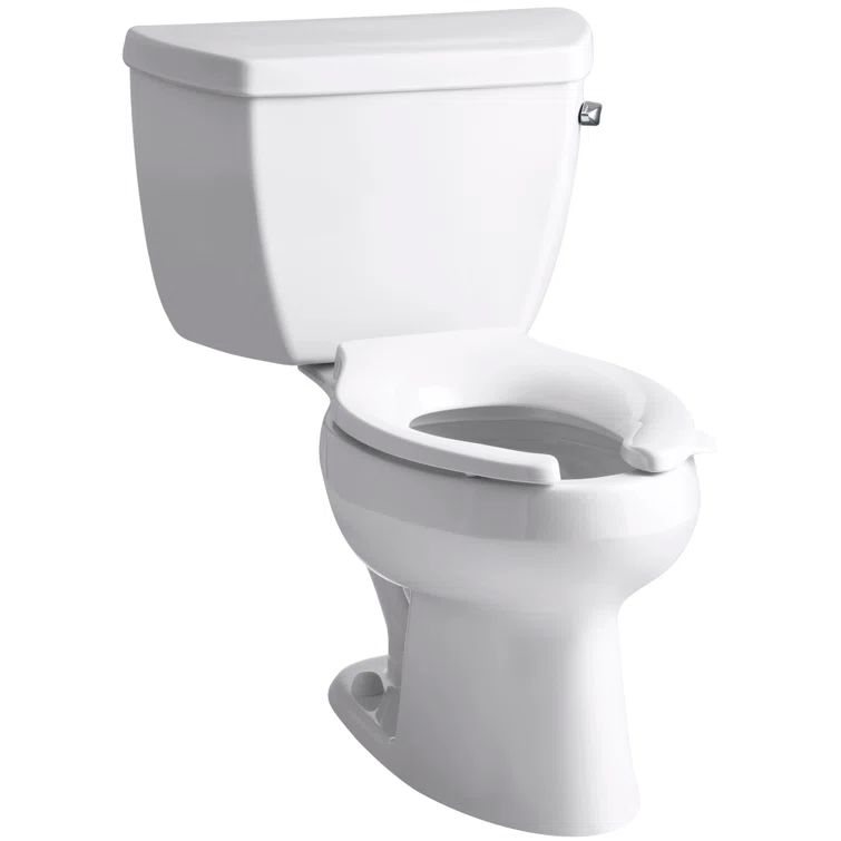 White High Efficiency Elongated Two-Piece Toilet with Pressure Assist
