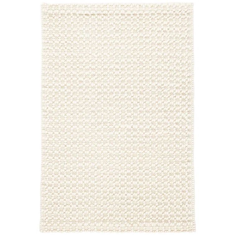 Ivory Handwoven Wool and Cotton 6' x 9' Rug