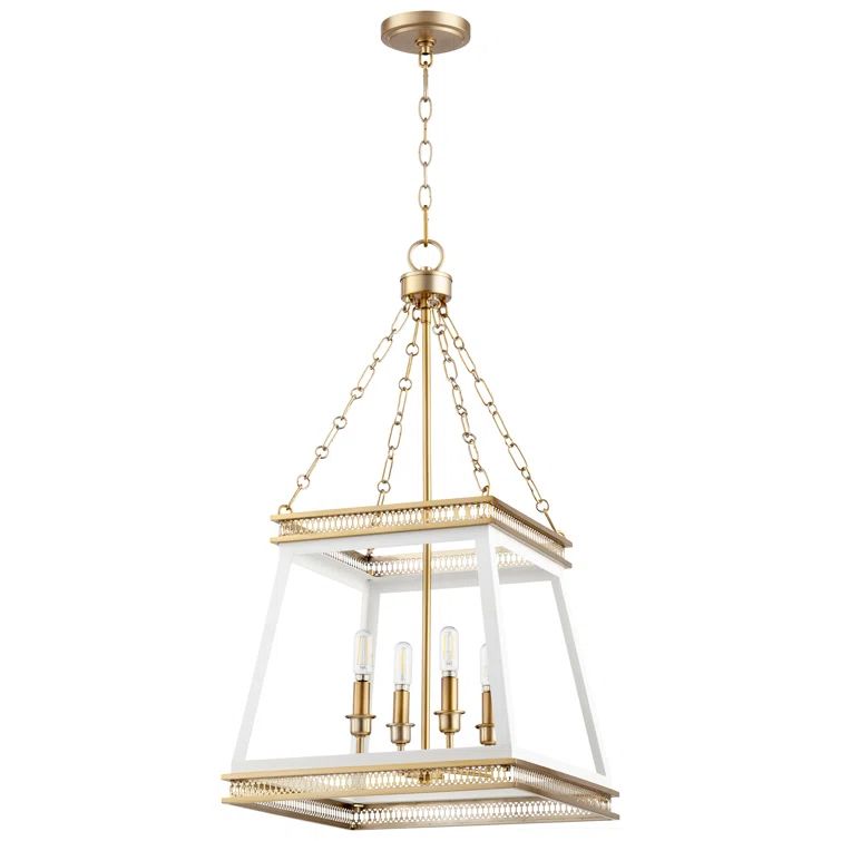Gerard White and Aged Brass 4-Light Pendant