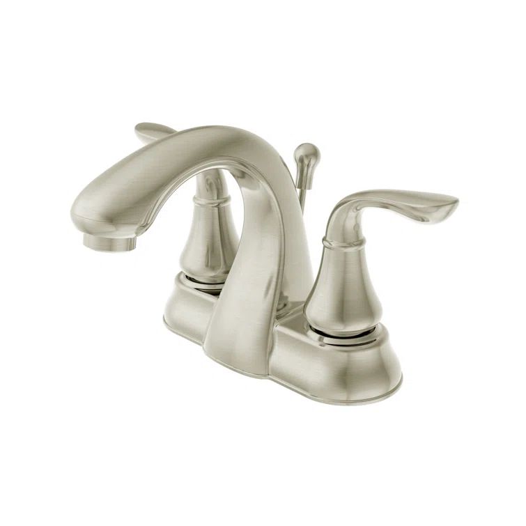 Brushed Nickel Double Handle Centerset Bathroom Faucet