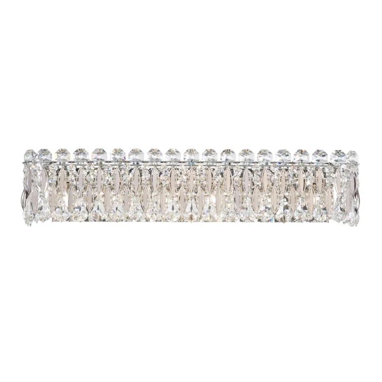Antique Silver 6-Light Sconce with Clear Heritage Crystals