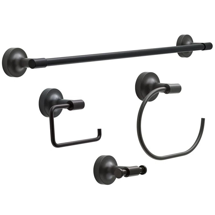 Matte Black Modern Double Towel Hook Wall Mount