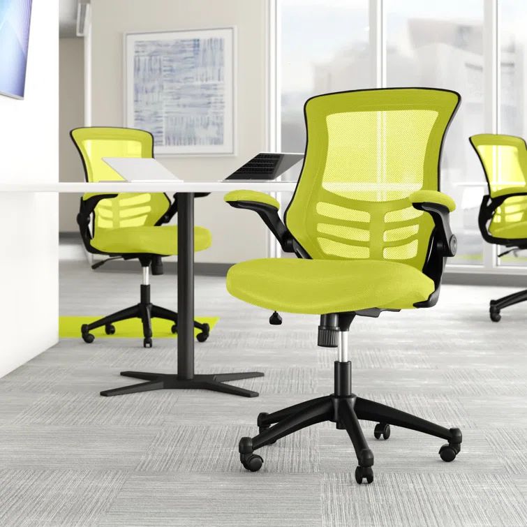 ErgoFlex Green Mesh Mid-Back Swivel Task Chair with Adjustable Arms