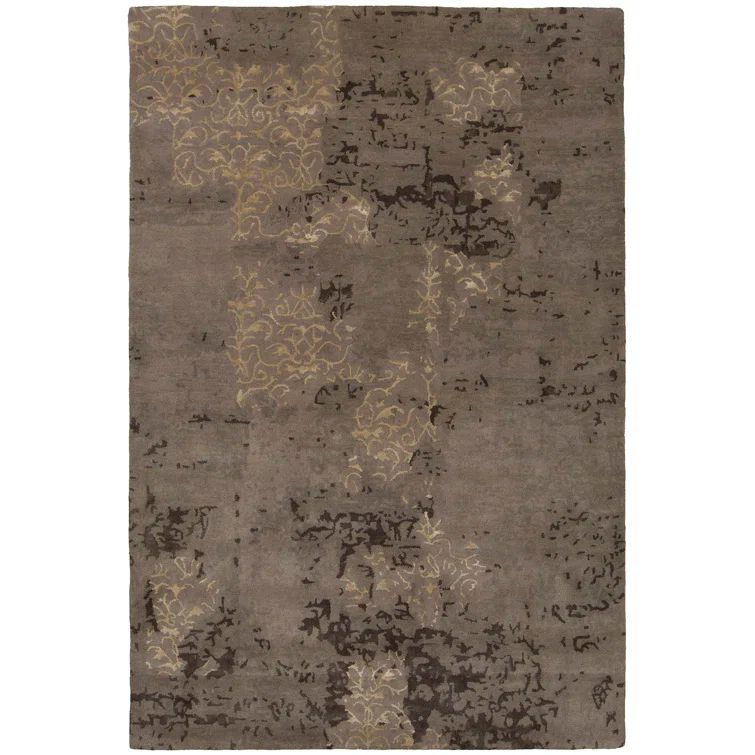 Handmade Gray Tufted Wool-Viscose Blend Rectangular Area Rug 9' x 13'