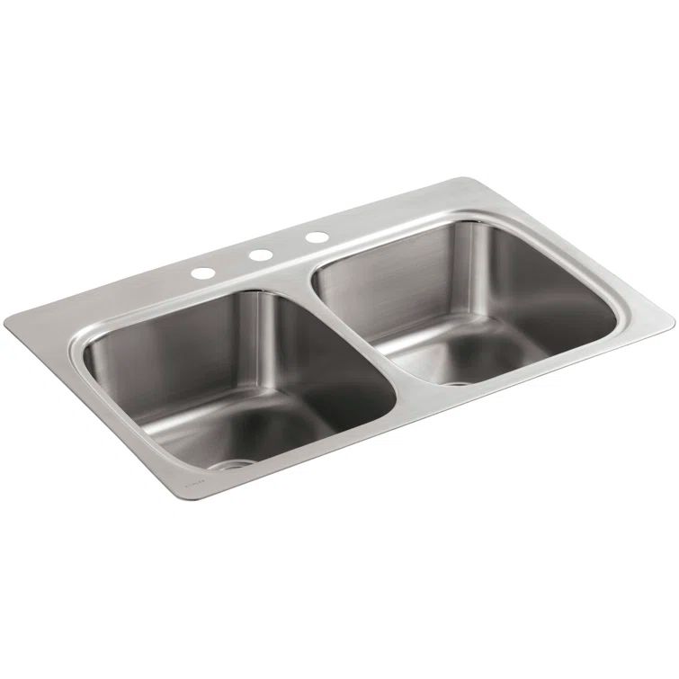 Stainless Steel Double Bowl Top-Mount Kitchen Sink