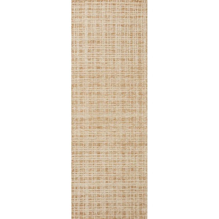Straw and Ivory Hand-Tufted Wool Runner Rug 2' x 5'