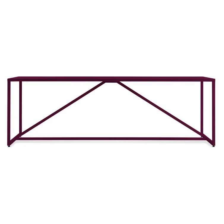 Oxblood Wood and Metal Dining Table, 90" Length
