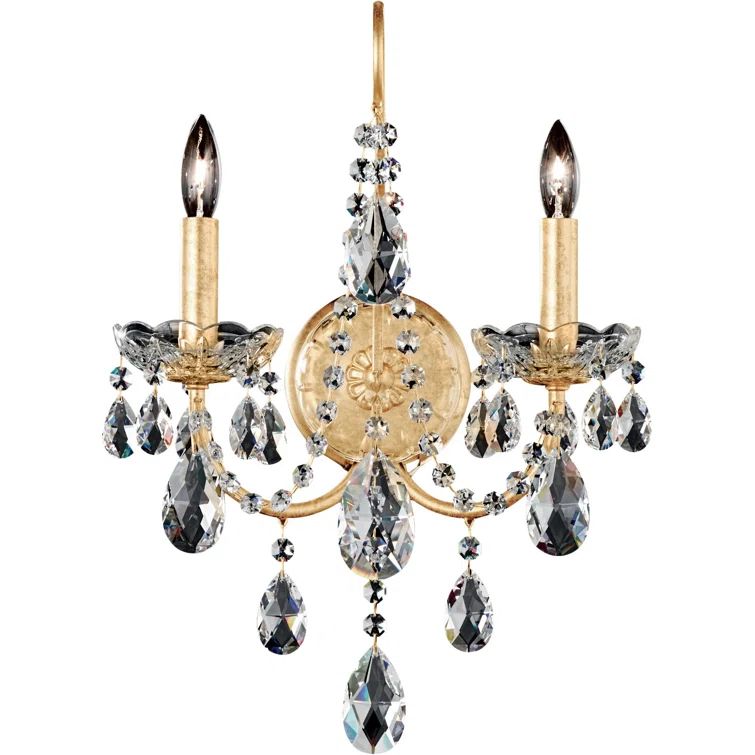 Heirloom Gold Sonatina 2-Light Wall Sconce with Heritage Crystal