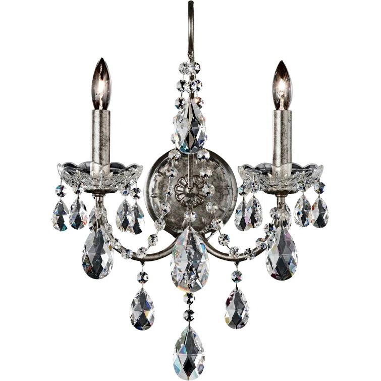 Black Pearl Heritage Crystal Dual Sconce in Bronze Finish
