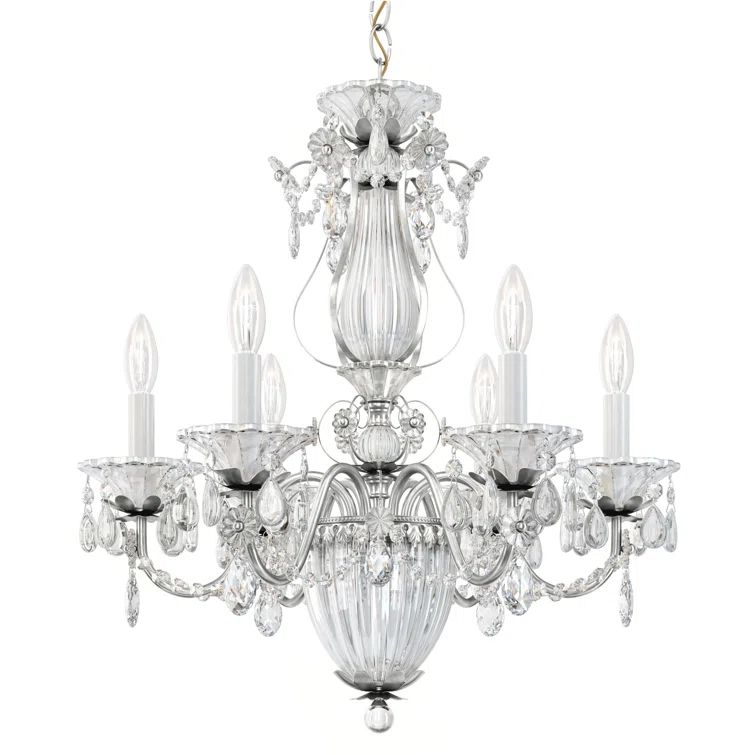 Bagatelle Mini 7-Light Polished Silver Heritage Crystal Chandelier