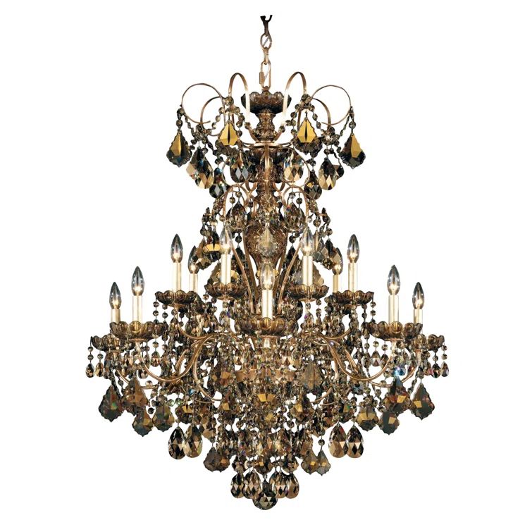 Etruscan Gold Heritage Crystal 14-Light Tiered Chandelier