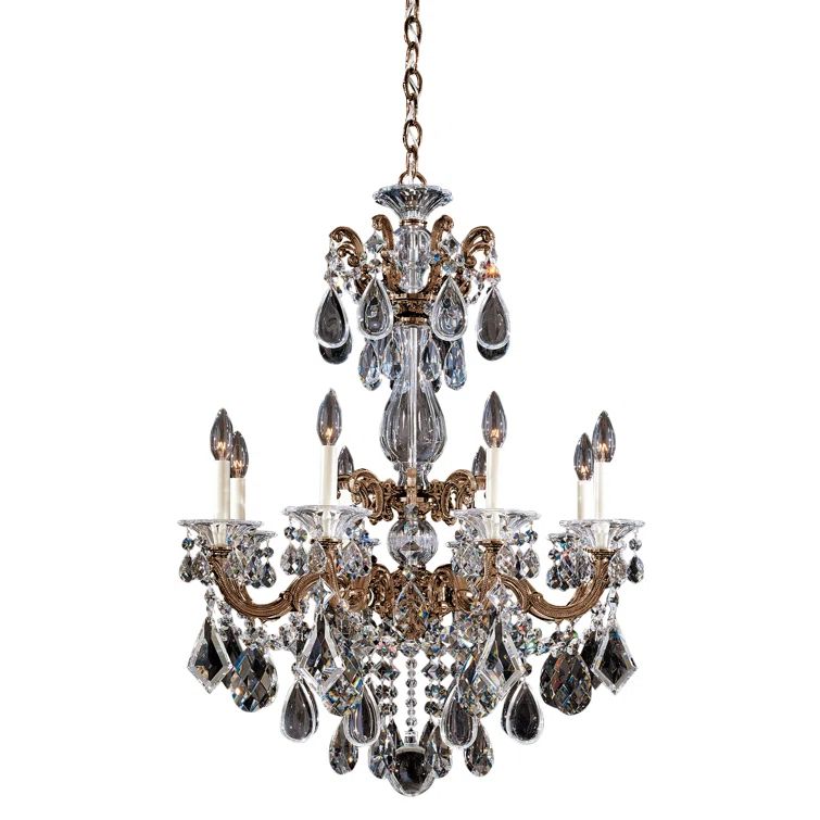 La Scala Heirloom Bronze 8-Light Traditional Crystal Chandelier