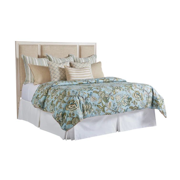 Cream Upholstered California King Headboard with Wooden Frame